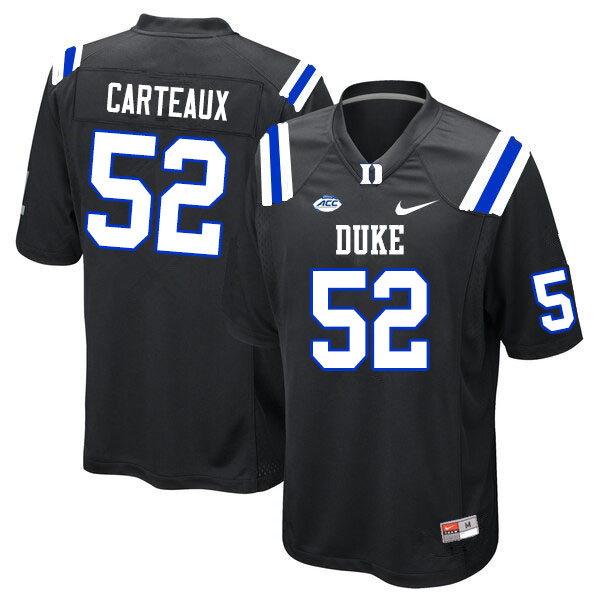 Men #52 Cole Carteaux Duke Blue Devils College Football Jerseys Sale-Black